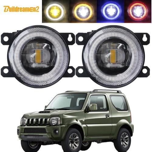 2in1 Car Front Bumper LED Fog Light Assembly Angel Eye Daytime Running Lamp DRL 30W 8000LM H11 12V For Suzuki Jimny FJ 1998-2014