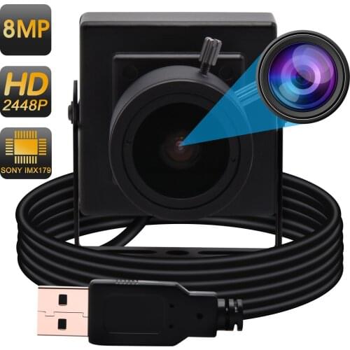 8MP High Resolution SONY IMX179 MINI HD Android/Linux/Windows 2.8-12mm Varifocal Manual Zoom Lens Industrial Camera USB Indoor