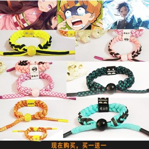8pcs/lot Anime Demon Slayer: Kimetsu no Yaiba Theme bracelet Students hand ring toy gift