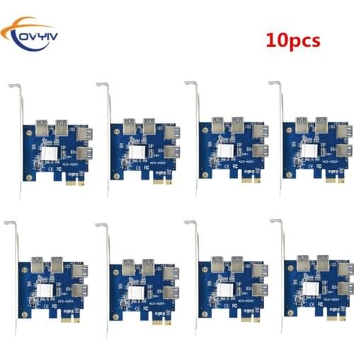 COVYIV 1/3/5/10 pcs PCI-E to USB 3.0 Adapter 4-port PCI-E 1X to 16X Riser Card Extender Board Mining Accessory Dropshipping