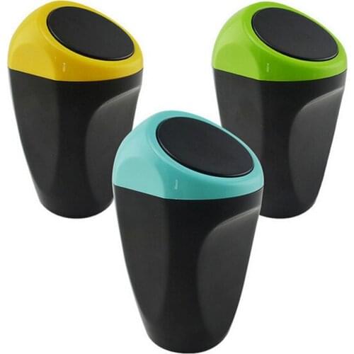 Mini Car Automatic Garbage Can Holder Trash Waste Container Dustbin Storage Box Car Desktop Garbage Bin Trash Smart Wastebasket