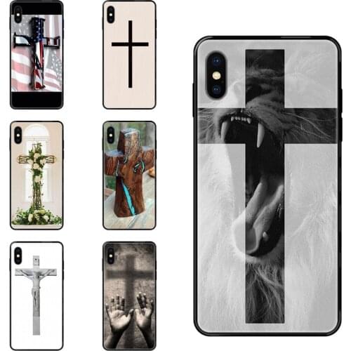 White Cross Jesus For Apple iPhone X XR XS 11 12Pro MAX 5S 5C SE 6S 7 8 Plus 2020 My Black Soft TPU Case Capa Cover