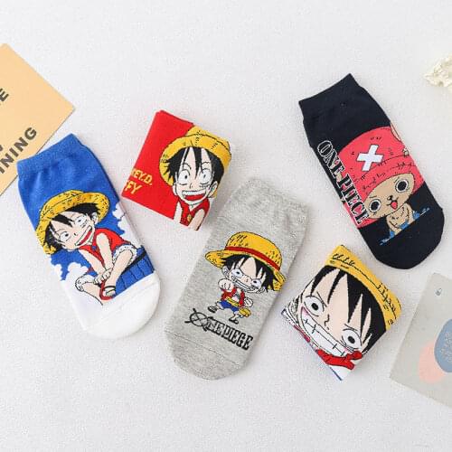 5 pair One Piece Anime figure Summer thin Luffy Choba sock Cartoon casual xxx boy and girls Princess socks The New baby stuff