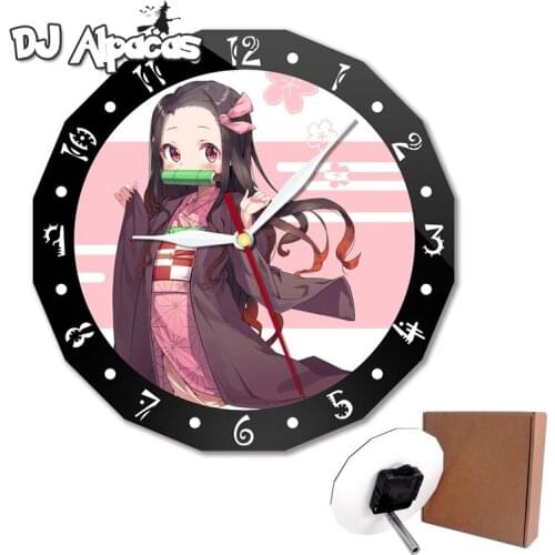 18 Style Silent Wall Clock Animation Demon Slayer Quartz Wall Clock Living Room Bedroom Demon Slayer Kamado Nezuko Wall Clock