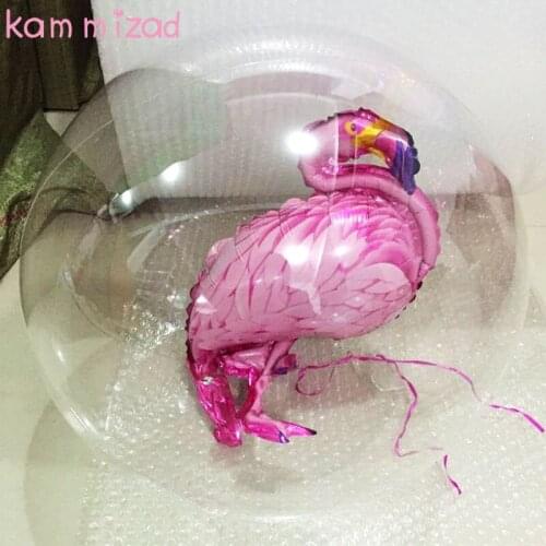 Flamingo Foil Balloon 20inch Clear Transparent Latex Helium Ballon Tropical Hawaiian Party Supplies Wedding Birthday Home Decor