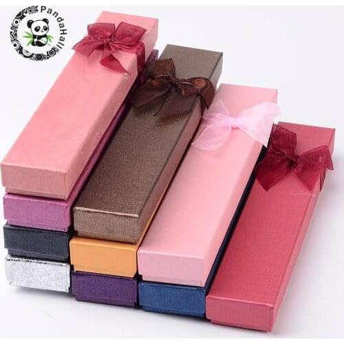 60pcs jewellery Cardboard Gifts boxes packaging Necklace paper Gift box for jewelry, Rectangle, Mixed Color, 23X4cm X2.3cm F60
