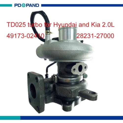Auto turbo TD025 turbocharger kit supercharger part for Hyundai and Kia 2.0L D4EA 1991cc 49173-02410 28231-27000