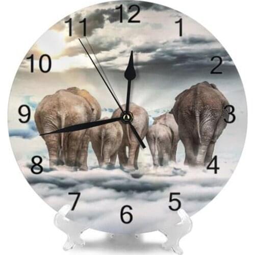 10inch Round Wall Clock Elephant Numeral Digital Dial Mute Silent non-ticking electronic wall clock Battery Operated Table Clock