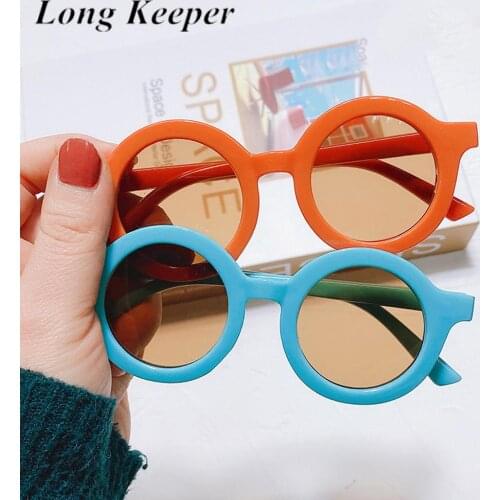 Fashion Kids Sunglasses Girls Boys 2021 New Round Sun Glasses Baby Orange Blue Eyewear Children Vintage Oculos infantil UV400