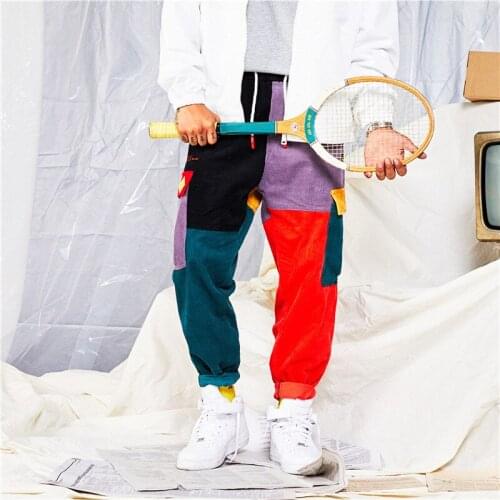 Mens Fashion Corduroy Fashion Color Matching Straight Casual Pants Pants Street Wear Pants Stop Looking At My Dick Sweatpants