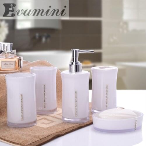 Hot sale Bathroom set five sets of European simple wedding gift creative suite bathroom wash acrylic ware Free shipping