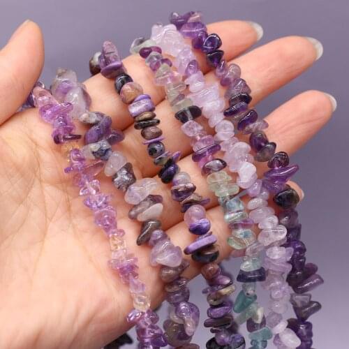 Natural Semi-precious Fluorite Amethyst Chip Beads 5-8mm Good Quality For DIY Necklace Earrings Accessories Gift Length 40cm
