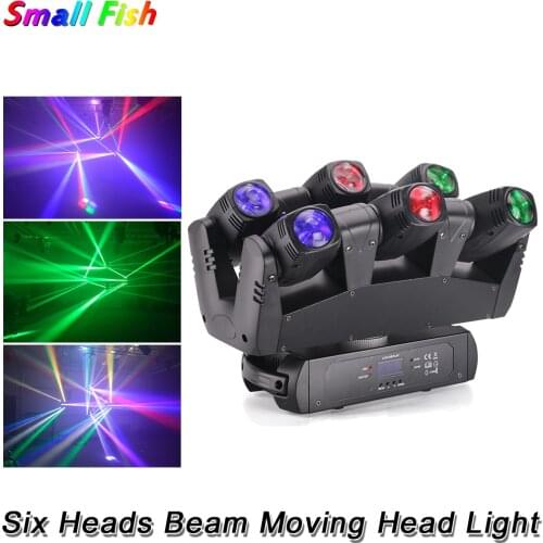 New 6X10W RGBW 4in1 LEDs Six Heads Beam Moving Head Spot Light DMX High Power LED Disco Light For Dance Party Club DJ Bar Light