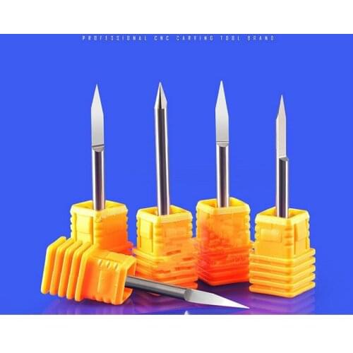 Mouth tungsten steel 3.175mm flat-bottomed sharp knife taper sharp knife carving knife CNC computer engraving machine tool