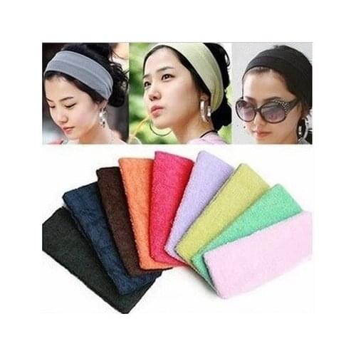 Free Shipping Wide Variety of plain hair band headband elastic headband sports yoga towel color optional