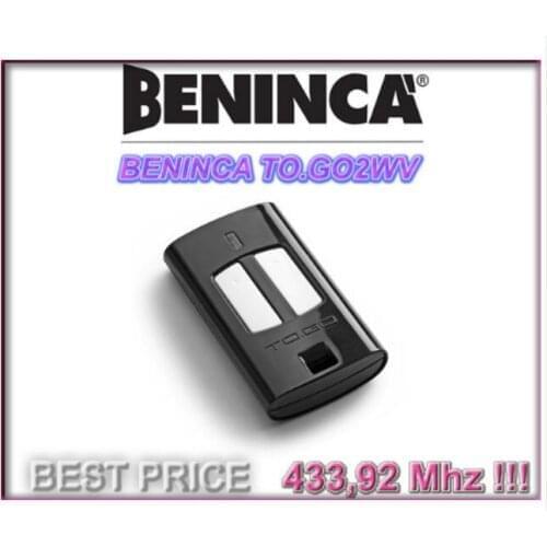 2pcs Beninca TO.GO 2WV transmitter Beninca rolling code remote control 433.92MHz Programmming on receiver very