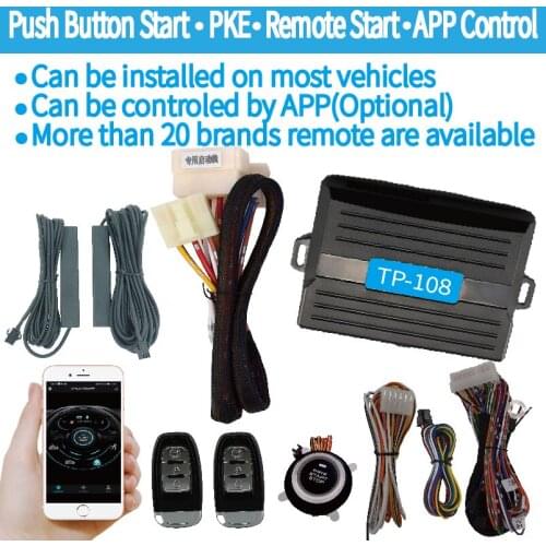 Push start keyless entry Remote engine Start universal 4G or 2G smart phone APP control vehicle module is optional