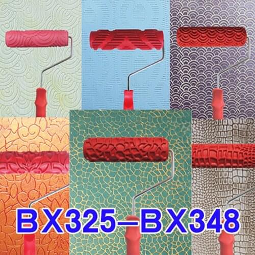 7 inch embossed rubber roller liquid wallpaper printing diatom mud wood grain wall paint roller coating construction tool
