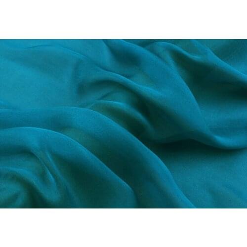 Howmay 100% pure silk fabric chiffon 5.5m/m 140cm 55" lake green 85# color for scarf dress scarf decoration