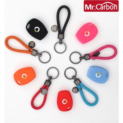 Straight key Color Silicone Case Car remote control accessories keychain For new smart 453 fortwo forfour Accessories