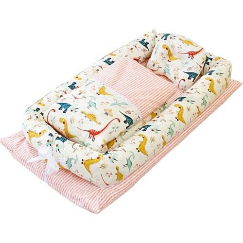Folding unpacking portable can be disassembled in cot bionic change diapers pad baby pillow travel cot toddler bed frame 50x90cm