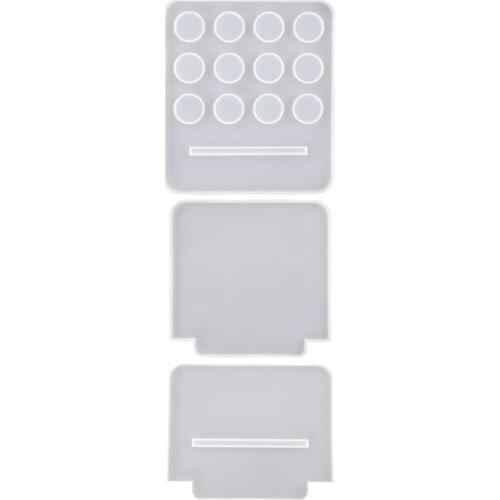 DIY Epoxy Resin Mold Essential Oil Storage Rack Bottle Insert Plate Perforated Aromatherapy Oil Rack Silicone Mold