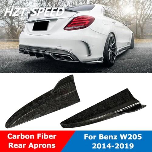 FD Style Carbon Fiber Forging Technology Rear Lip Bumper Diffuser Side Splitter Aprons For Benz W205 C63 Coupe Sedan 14-19