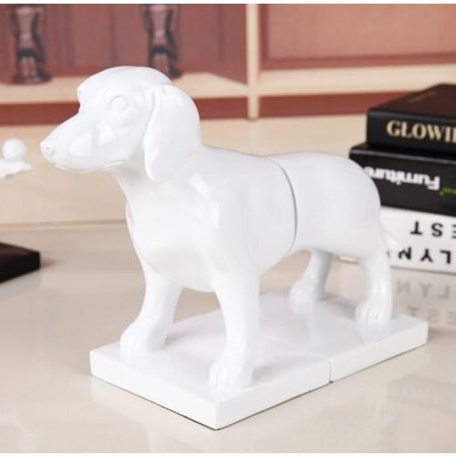 CREATIVE DACHSHUND BOOKENDS STATUE ANIMALS DOG ART FIGURINES RESIN CRAFT HOME DECORATION ACCESSORIES FOR LIVING ROOM R2568