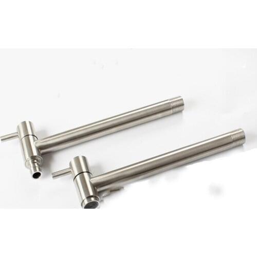 G1/2" Extension Faucet 304 Stainless Steel Faucet Outdoor Garden Washing Machine Faucet Small Wall-mounted Single Cold Faucet