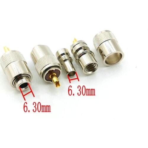 UHF CONNECTOR BRASS UHF PL-259 Male Solder RF Connector Plug For RG8X Coaxial Coax Cable