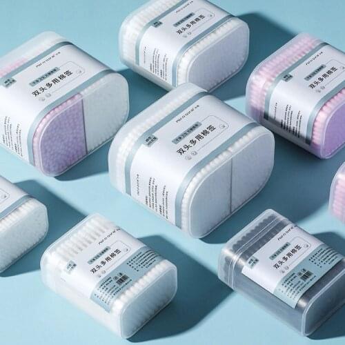 100 200 300Pcs/Box Dual Heads Cotton Swabs For Kids Adult Health Care Tools Lint Free Disposable Buds Makeup Nose Ears Cleaning