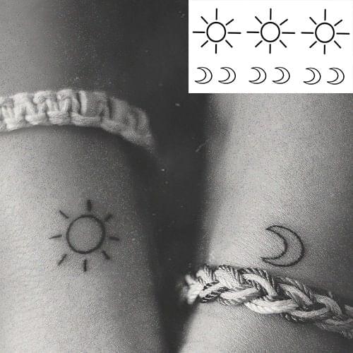 Waterproof Temporary Tattoo Sticker small cross sun and moon on finger ear tatto flash tatoo fake tattoos for girl women men