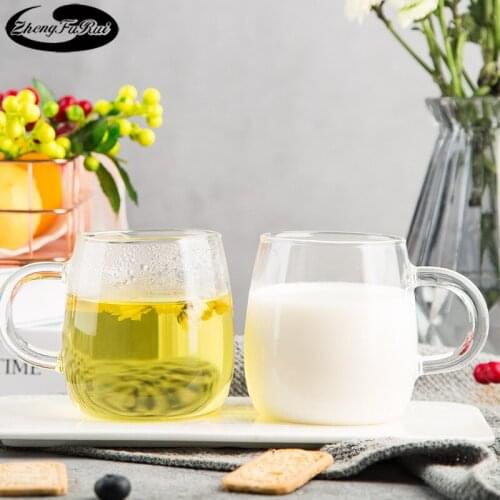 High temperature resistant glass big belly cup home tea cup thickened water cup milk cup breakfast cup