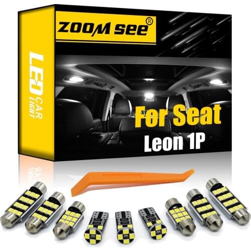 12pcs 100% error free LED Interior Reading dome map Lights bulb Kit for Seat Accessories for Leon MK2 1P 1P1 (2005-2012)