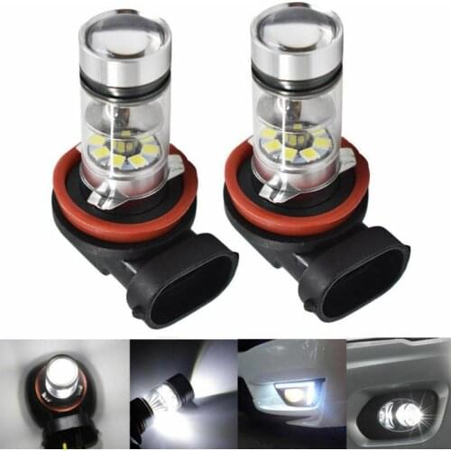 2Pcs/Set 100W Car Fog Light LED Bulbs 6000K High Light Car Daytime Light Car Driving Lights Auto Vehicle Fog Lamp H8/H9/H11/H16