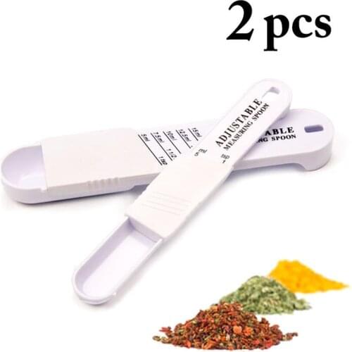 2PCS Adjustable Scale Measuring Spoon Creative Metering measure cup Teaspoon Metering Spoon baking tool Kitchen accessories