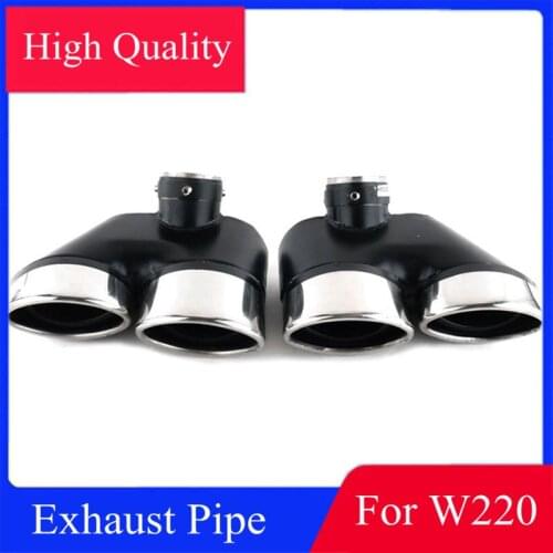 2 PCS W220 Car Styling Muffler Stainless Steel Exhaust Tailtip Pipe For BENZ S Class S350 S500 Silver Rear Exhausts System
