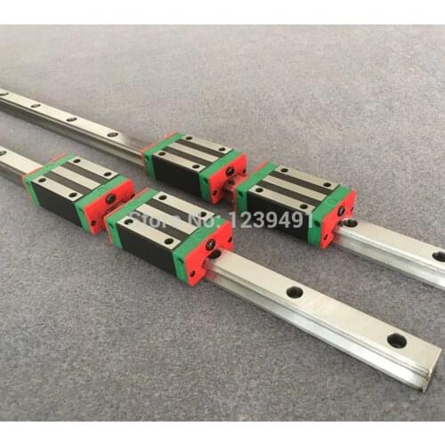 20mm 2pcs HGR20 linear guide rail with 4pcs linear carriage HGH20CA or HGW20CA CNC parts