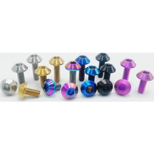 4pcs M6X12mm M6X15mm M6X20mm M6X25mm Titanium Bike Motorcycle Allen Button Head Bolt Ti Screw Grade 5