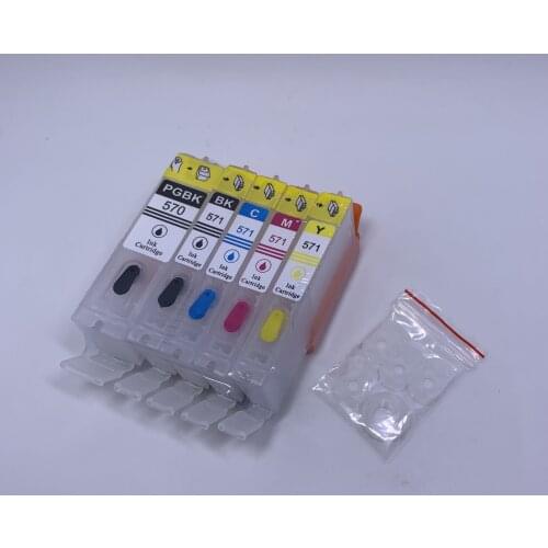 YOTAT 5pcs Refillable ink cartridge PGI570 PGI-570XL PGI-570 CLI-571 for Canon PIXMA MG7750 MG6850 MG5750 TS9050 TS8050 TS6050