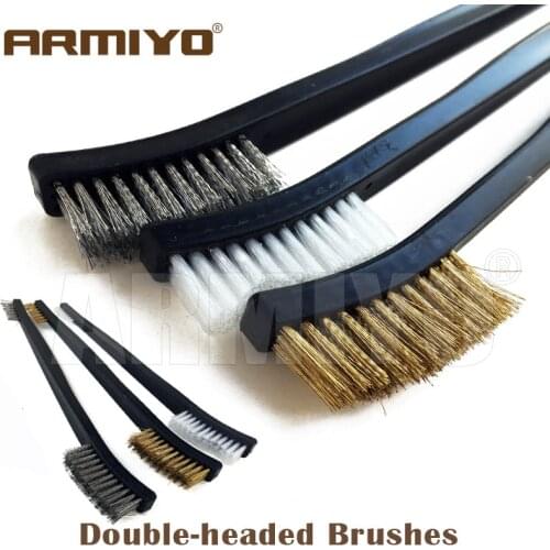 Armiyo Double-headed Brush Gun Barrel Cleaning Set Tactical Pistol Cleaner Shooting Accessories 170mm Length 3pcs/Set