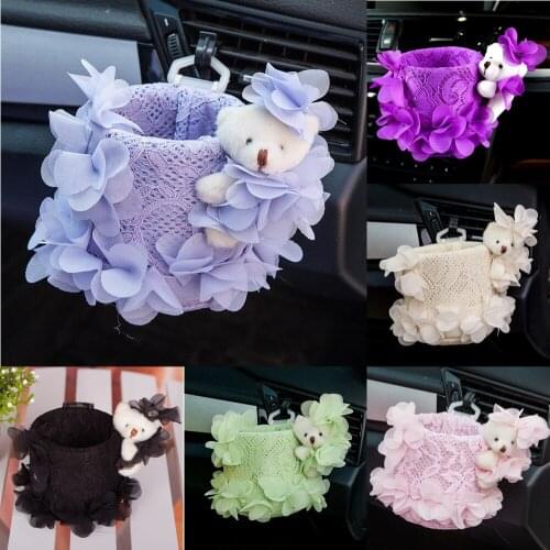 Car air-conditioning vent storage barrel cartoon car storage barrel sundries bag