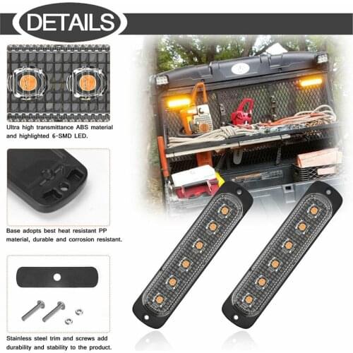 Car Stylling 6 LED Emergency Light For Car Warning Flashing Emergency Light Ambulance Strobe LED Warning Light Universal
