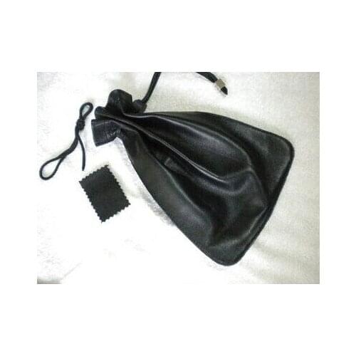 Black High-Grade Lashing Sealing Leather Tobacco Pouch Tobacco Bag Portable Single Double Pipe Storage Clutch Bag Fashion Gift