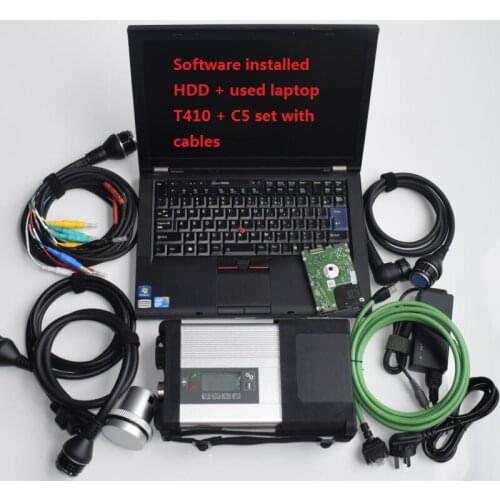 V2020.12 MB SD Connect C5 Star Diagnosis + 500G HDD Software + L-enovo T410 Second Hand Laptop With D-TS & V Auto Car Diag Scan