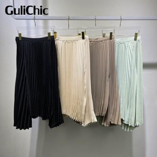 Женские плиссированные юбки GuliChic China At AliExpress