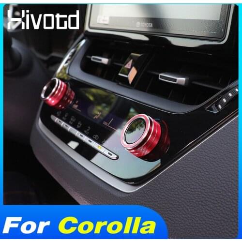 Hivotd Air Conditioning Knob Cover Interior Decoration Accessories Car Styling Switch Button Parts For Toyota Corolla Sedan 2021