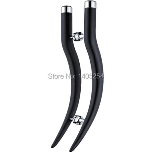 Good look glass door pull handle wood color