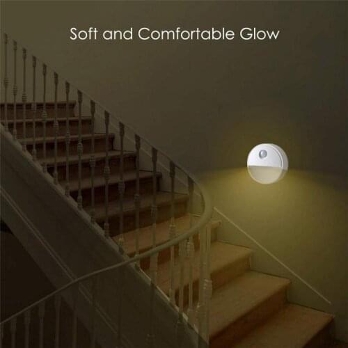 Half Moon Induction Lamp Led Round Human Body Induction Night Light Without Battery For Kids Stairs Bathroom Bedroom