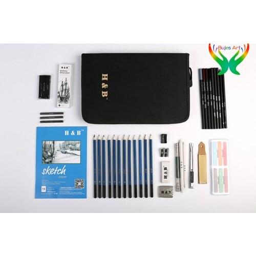 48pc/set sketch drawing pencil Professional art brush pencil adult kids learning pencils school office supplies easy color